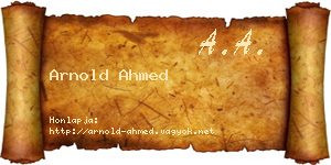 Arnold Ahmed névjegykártya